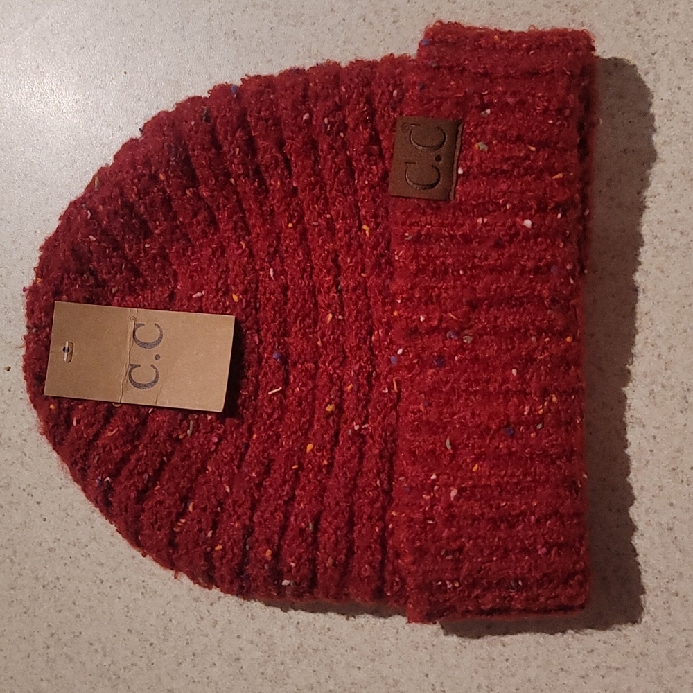 NWT CC Beanie Red Speckled "Chili Pepper" Color